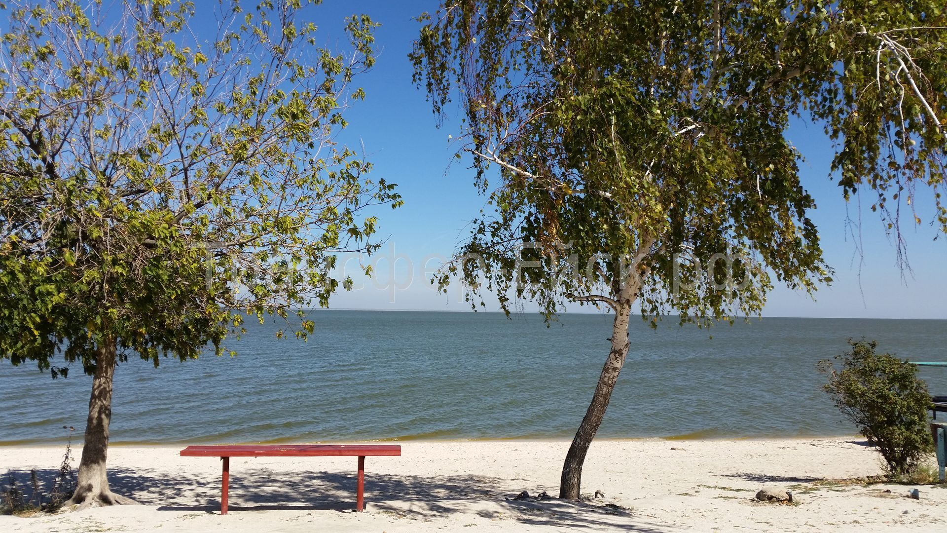 Пляж на Ейском лимане в городе Ейск